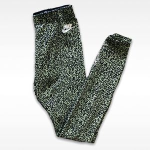 Nike Leopard Print Green Leggings Athletic